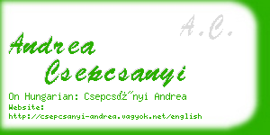 andrea csepcsanyi business card